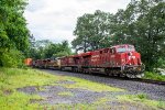 CP 8959 leads an intermodal north at Country Road 13 